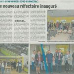 Un nouveau réfectoire pour l’école de Saint-Symphorien-sous-Chomérac